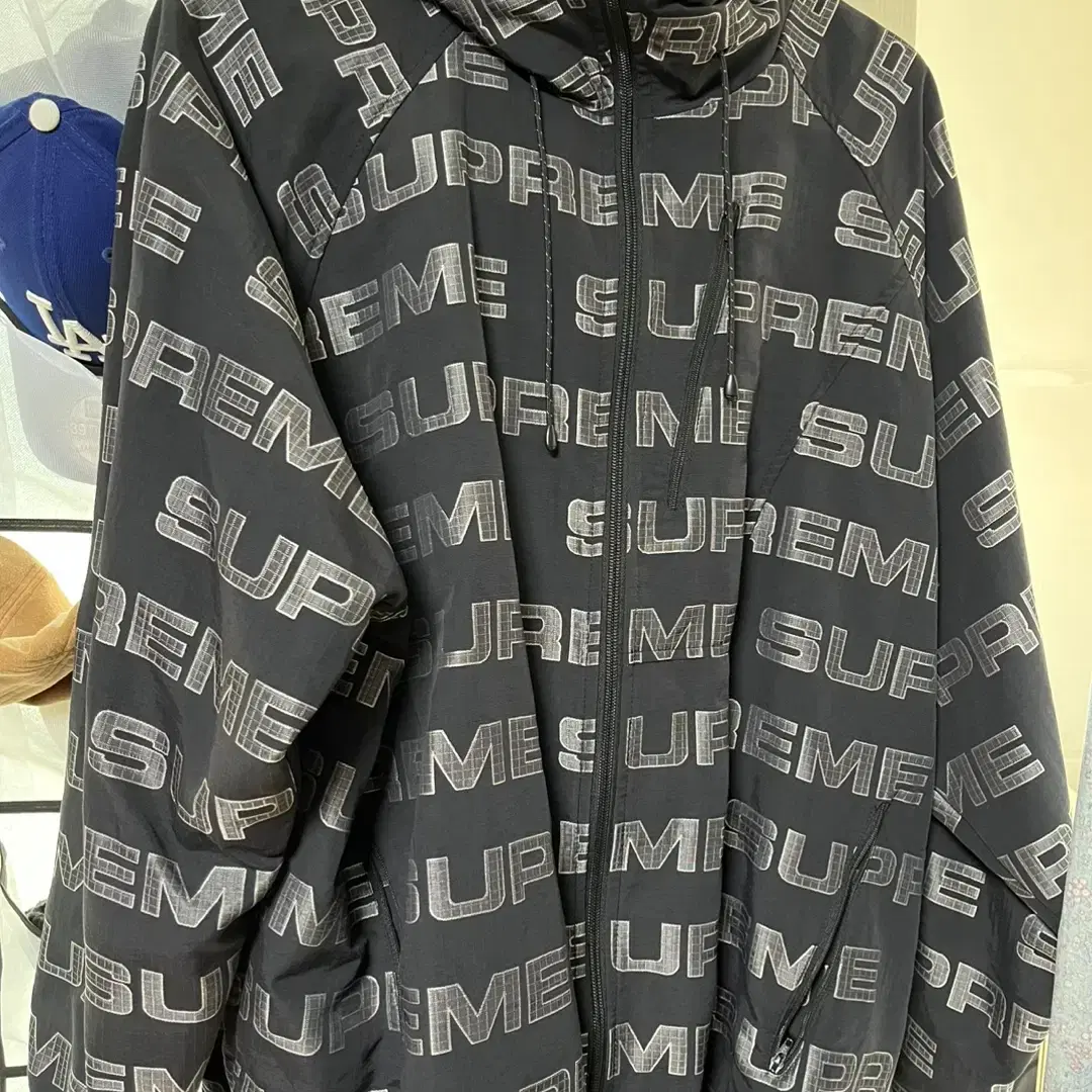 (XL)  슈프림 로고 립스탑 후드 트랙 자켓 Supreme jacket