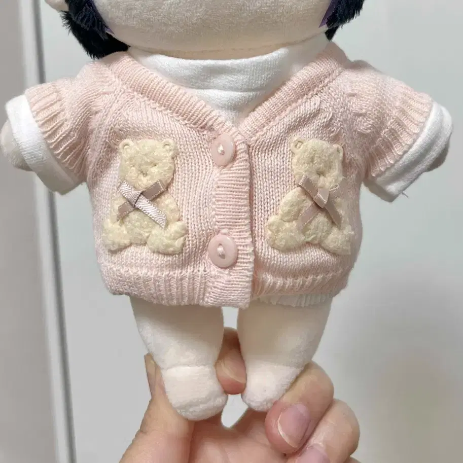 20cm 인형옷 곰돌이 가디건