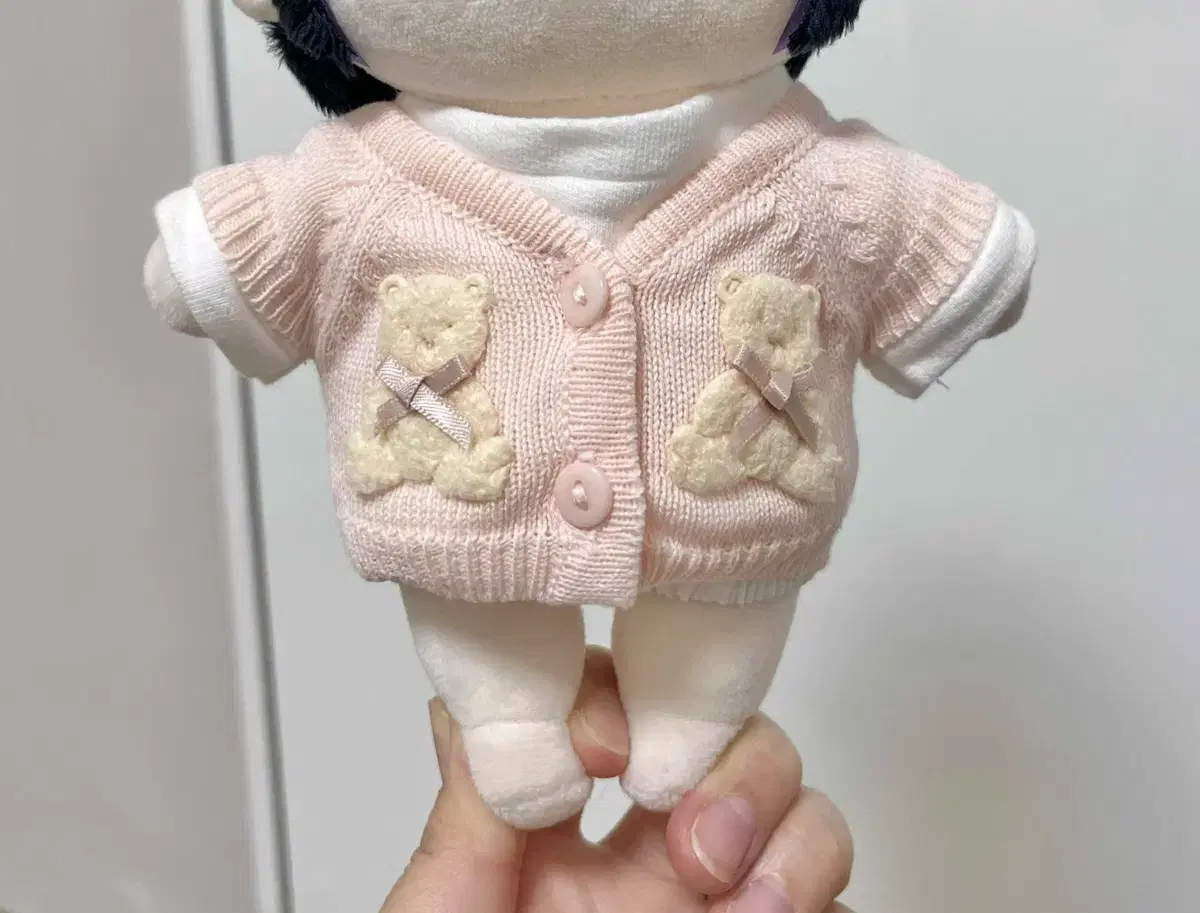 20cm 인형옷 곰돌이 가디건