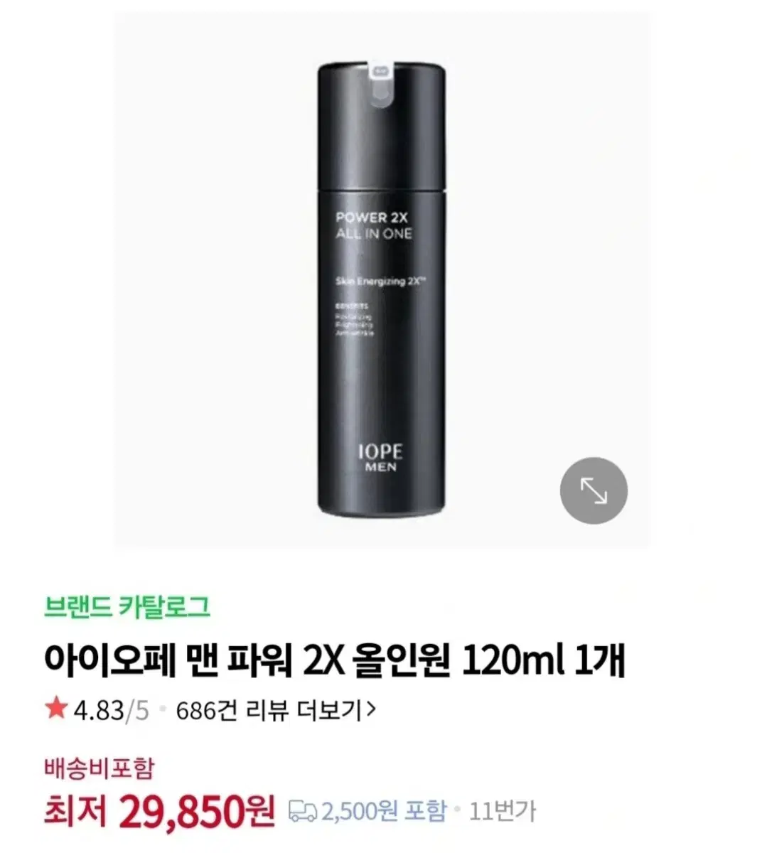 (총300ml) 아이오페 맨 파워 투엑스 올인원