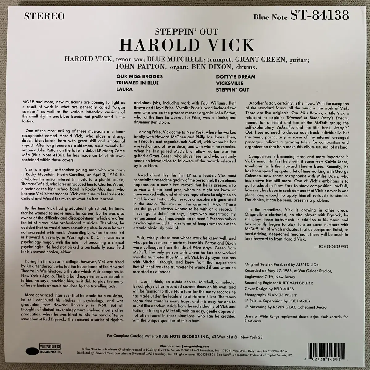 [JAZZ] Harold Vick - Steppin' Out LP