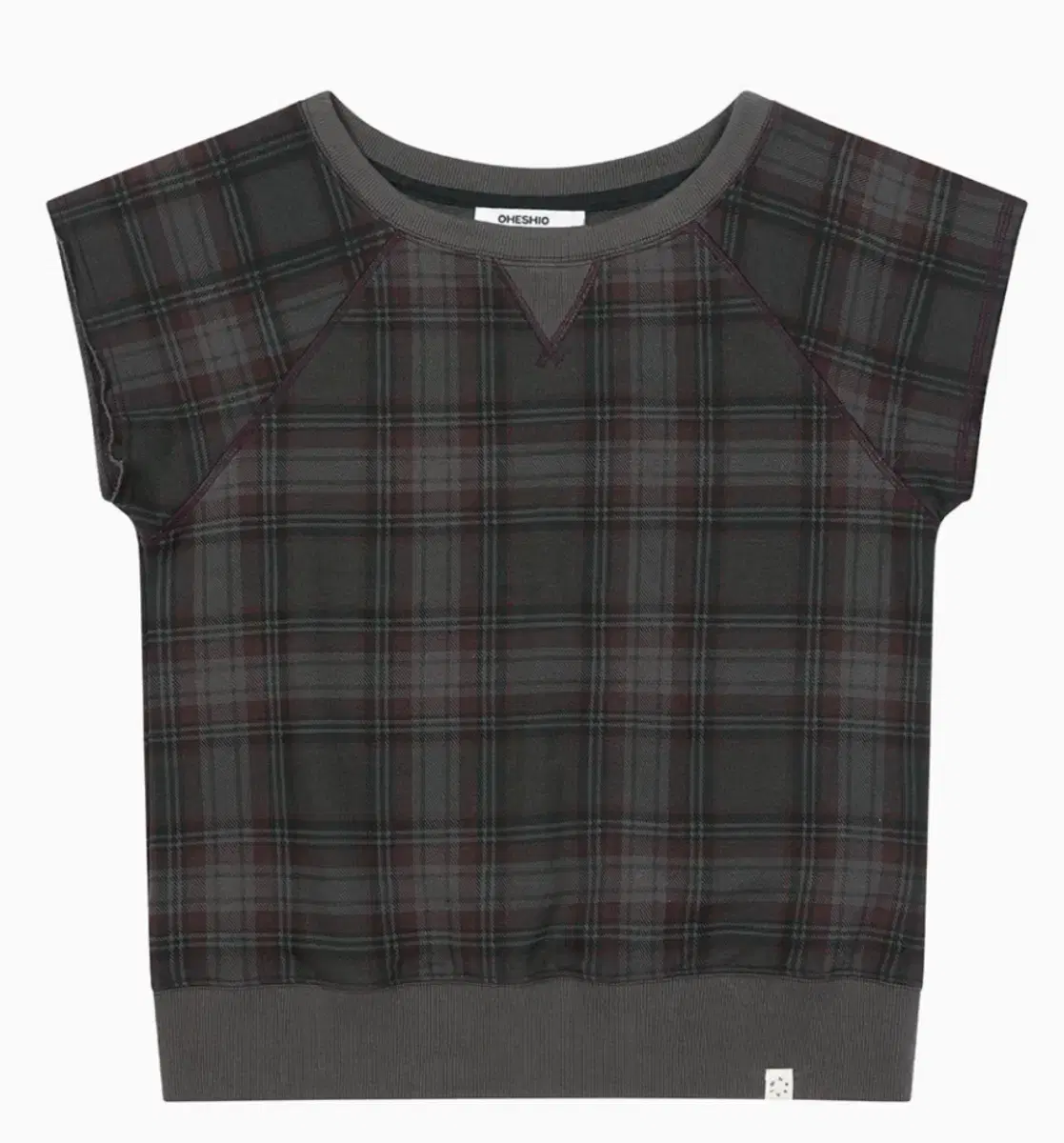 O'Hersio Check Sleeveless Sweater Charcoal Hoodie