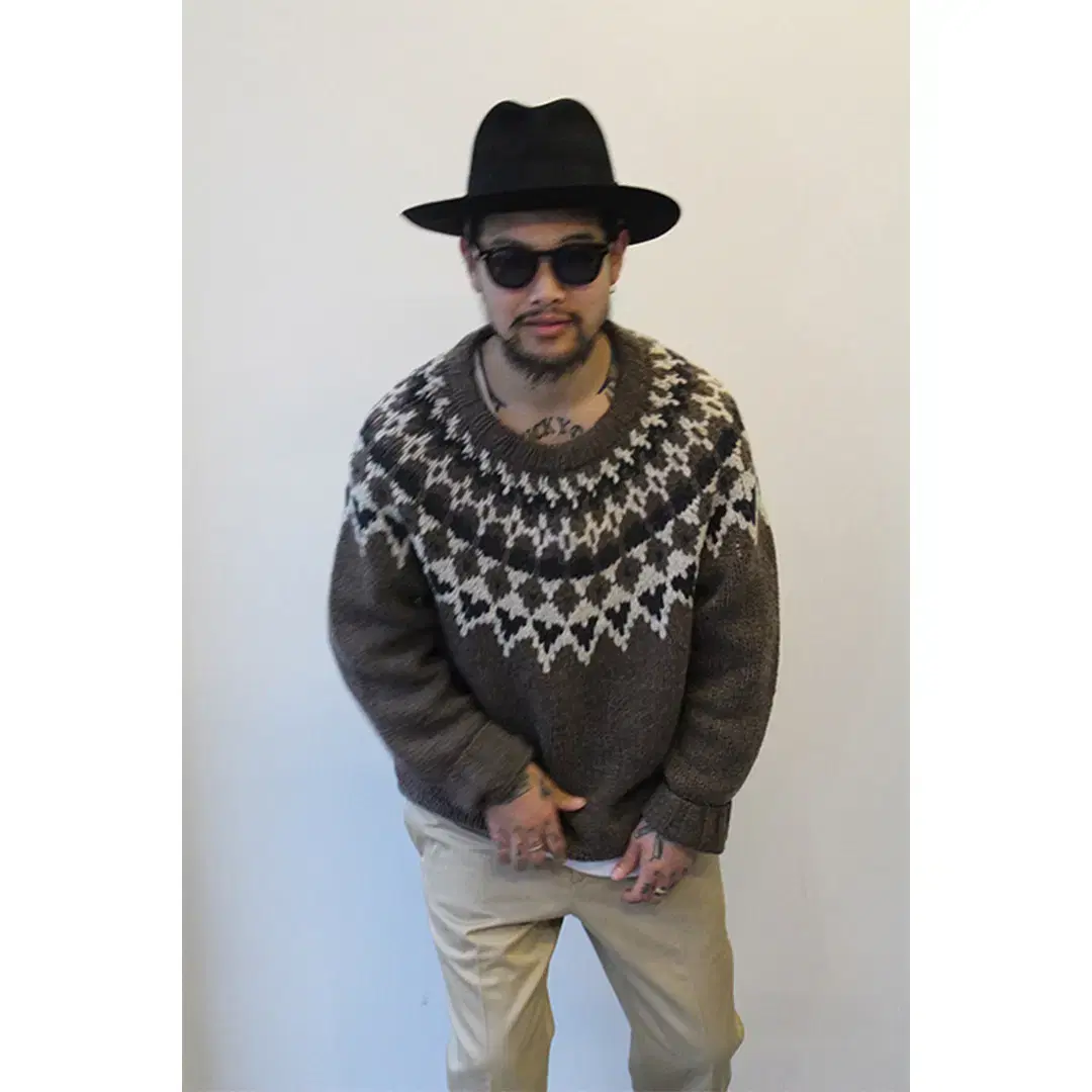 WACKO MARIA 16AW NORDIC SWEATER KAHKI