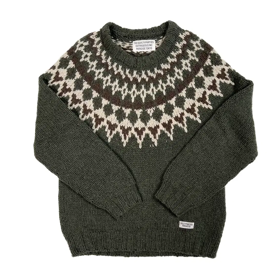 WACKO MARIA 16AW NORDIC SWEATER KAHKI