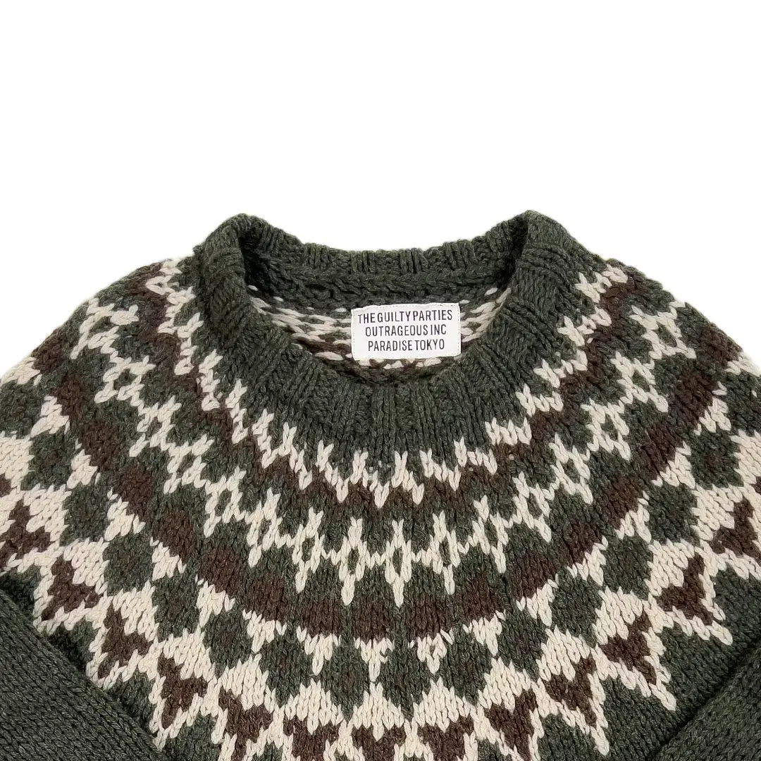 WACKO MARIA 16AW NORDIC SWEATER KAHKI