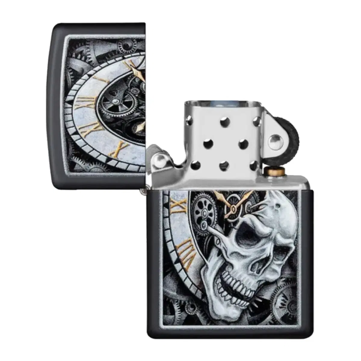 ZIPPO 라이터 지포라이터 SKULL CLOCK DESIGN