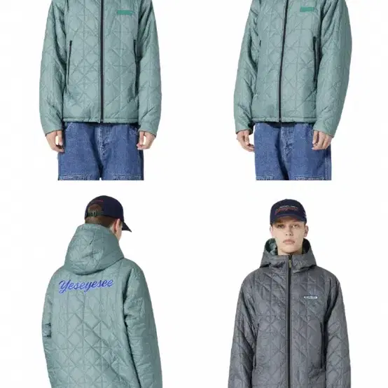 예스아이씨 Y.E.S REVERSIBLE PARKA Aqua/Charco