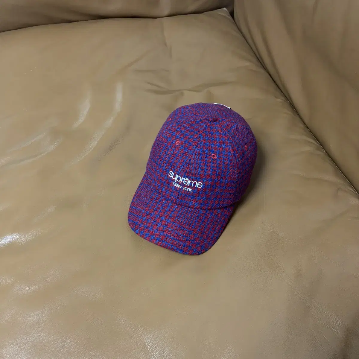 Supreme 슈프림 6패널 볼캡 모자 Harristweed Purple