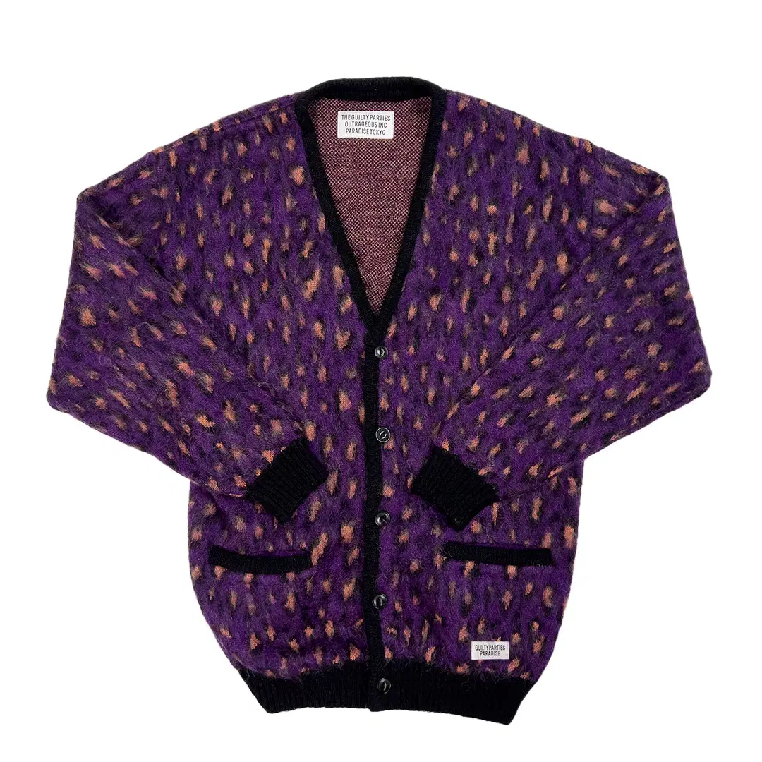 WACKO MARIA LEOPARD MOHAIR CARDIGAN