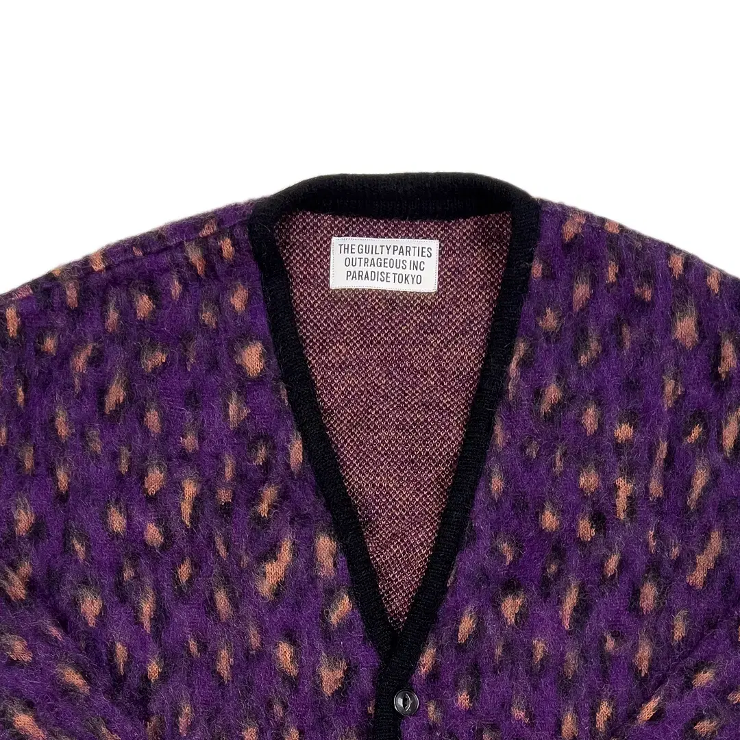 WACKO MARIA LEOPARD MOHAIR CARDIGAN