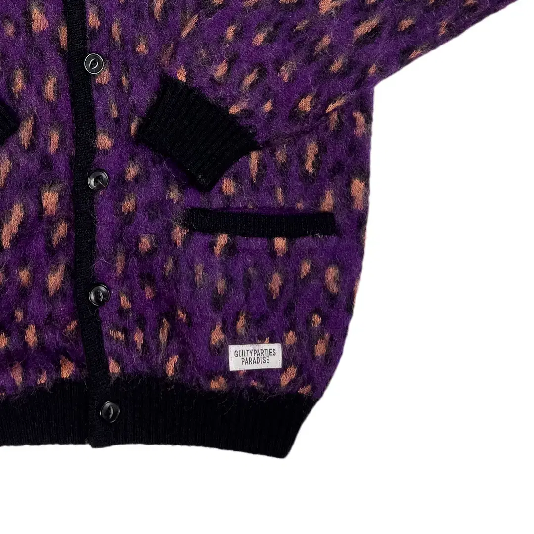 WACKO MARIA LEOPARD MOHAIR CARDIGAN