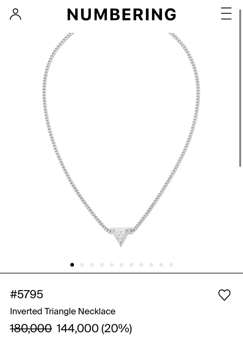 넘버링 #5795 lnverted triangle Necklace