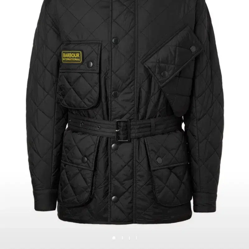 Barbour 남성 블랙 B.Intl Polarquilt 폴라퀼트 자켓