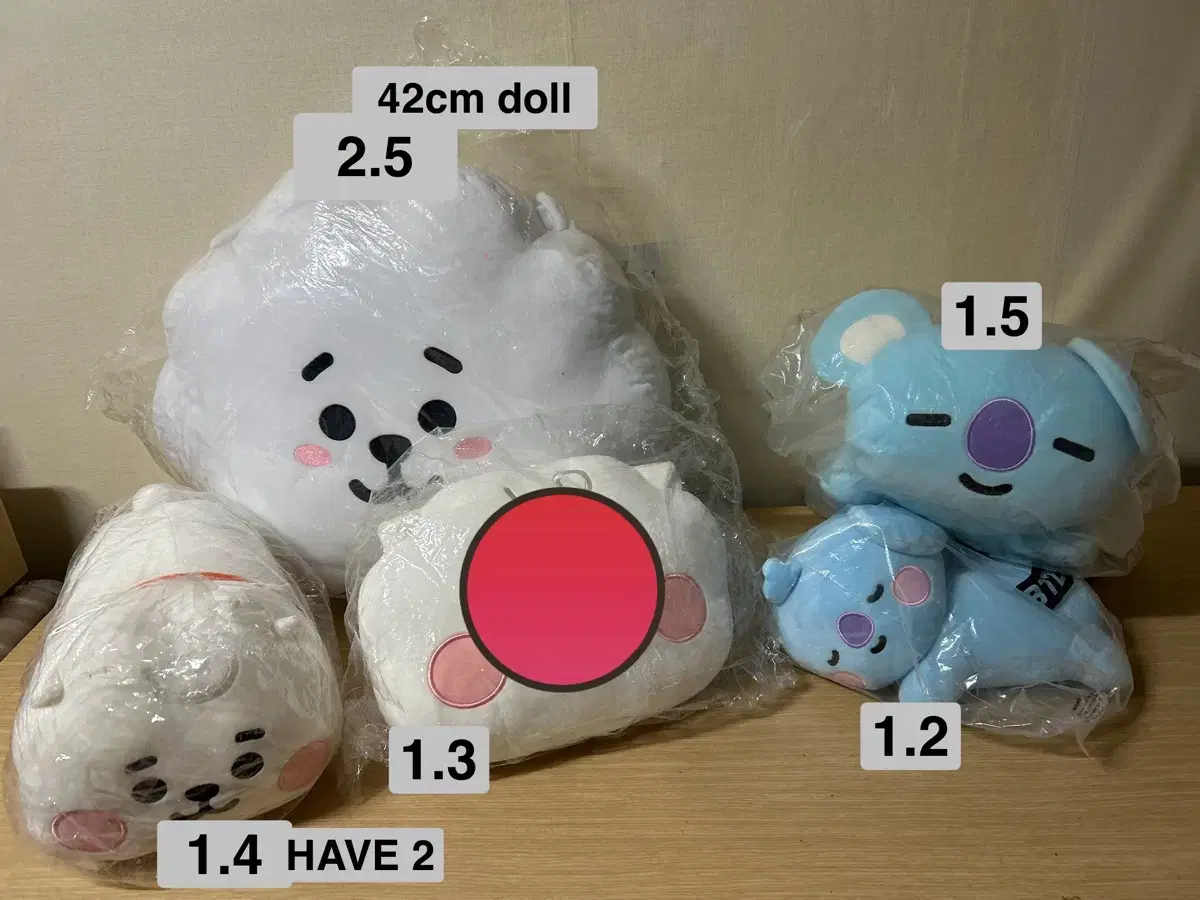 방탄 BTS BT21 DOLL 스탠딩 인형 42cm 30cm 쿠션 알제이