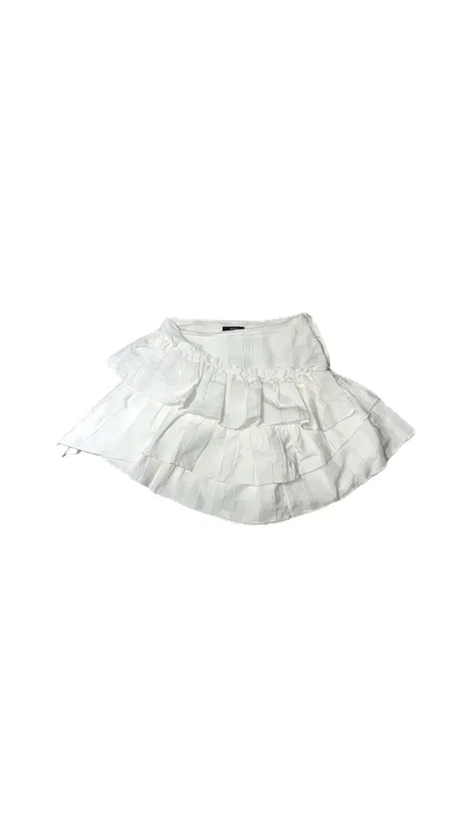 므넴 [mnem] White Ruffle Tiered Skirt S si