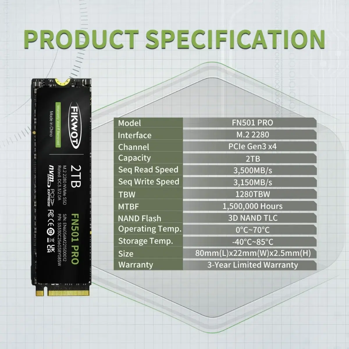 M.2 NVMe SSD 2TB Fikwot FN501 Pro