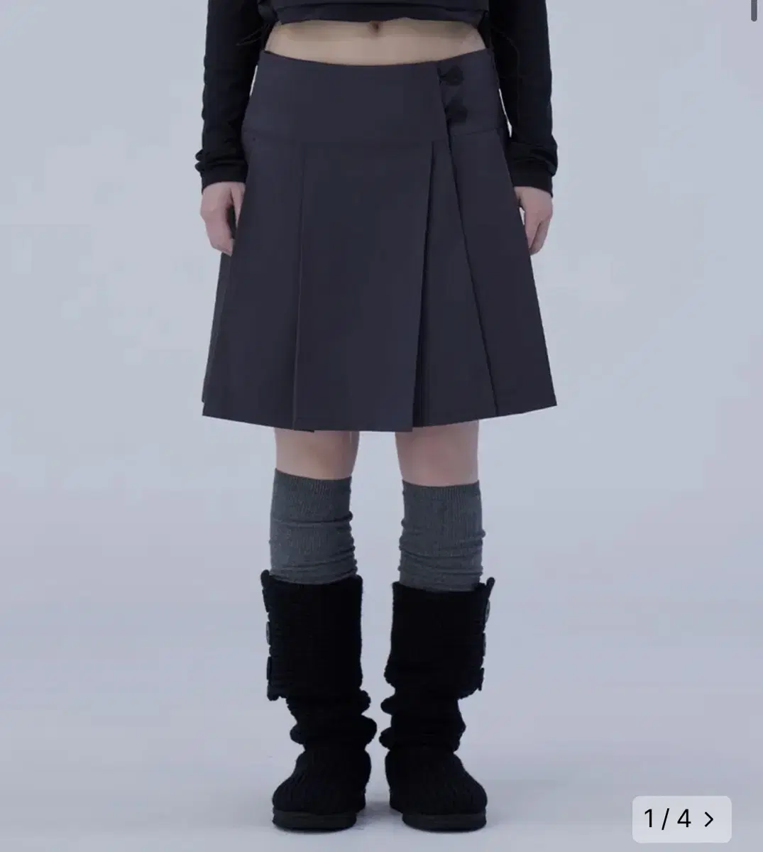 미세키 서울 미디 랩스커트 midi wrap skirt 차콜 2사이즈