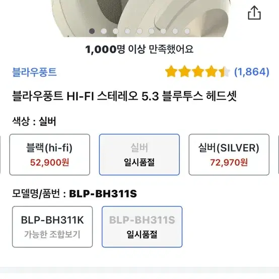 블라우풍트 HI-FI 스테레오 5.3 블루투스 헤드셋