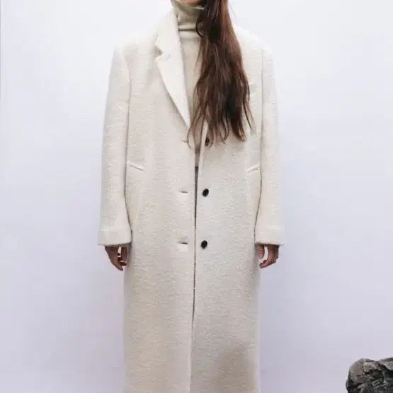 Rrace 레이스 single-breasted boucle coat