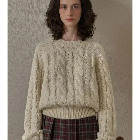 위드아웃썸머 Robin cable knit_ivory