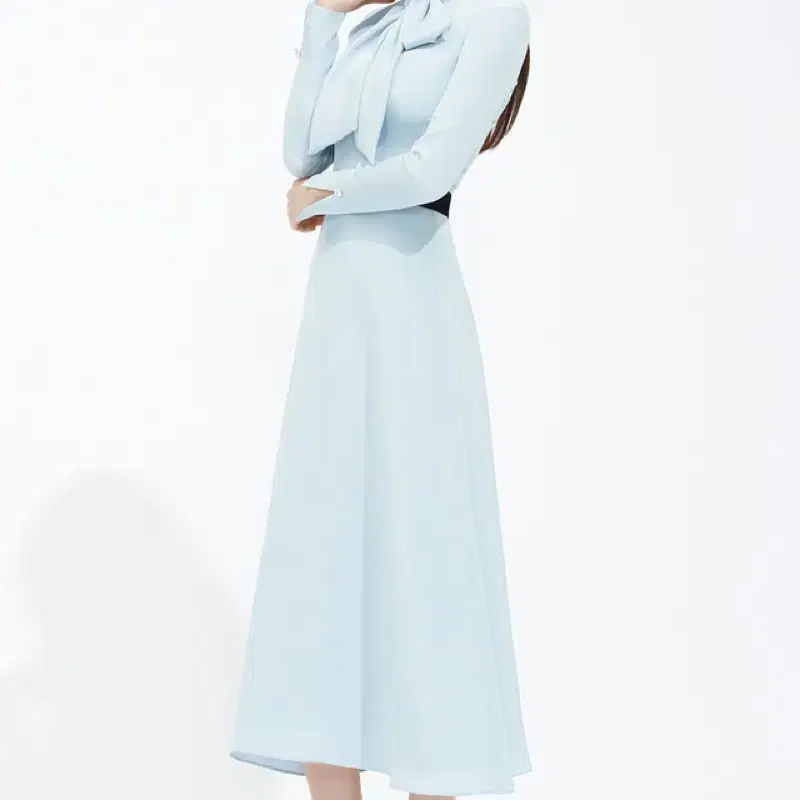 아보아보 SILK TIE FLARE DRESS 실크타이롱원피스예복웨딩스냅