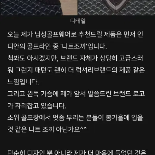 인디안 골프 니트 조끼