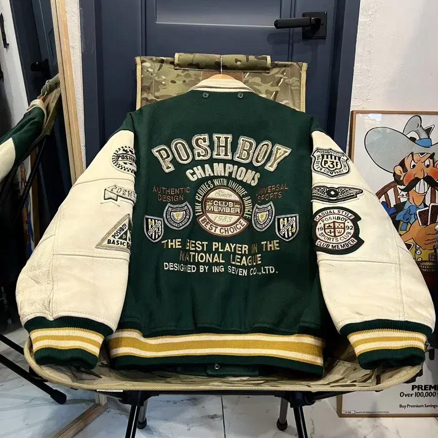 1990s POSHBOY VARSITY 포쉬보이 울레더바시티자켓