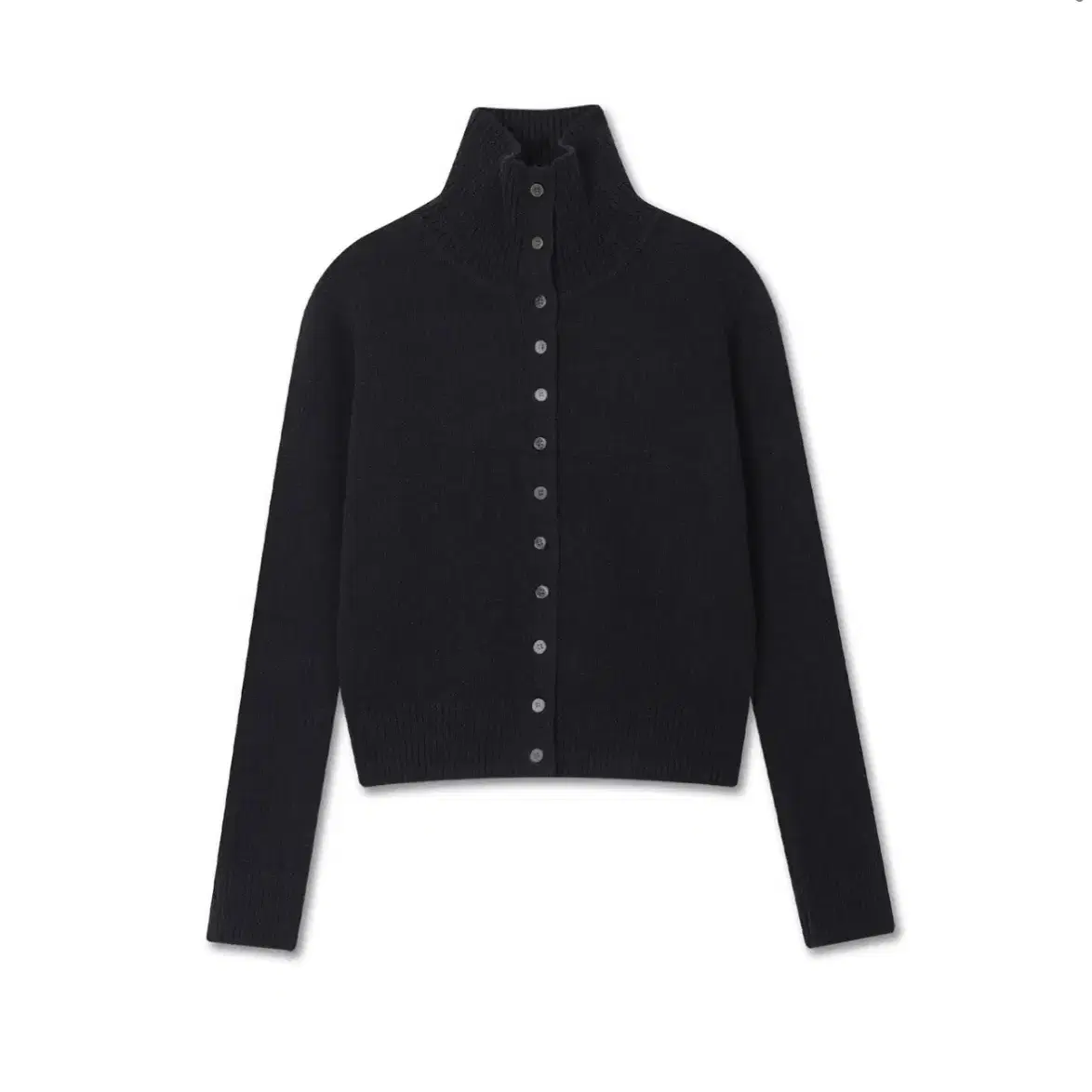 미치코런던 HIGH NECK BUTTON CARDIGAN BLACK