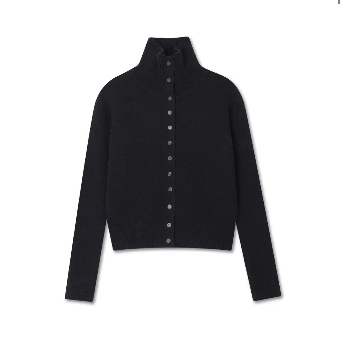 미치코런던 HIGH NECK BUTTON CARDIGAN BLACK