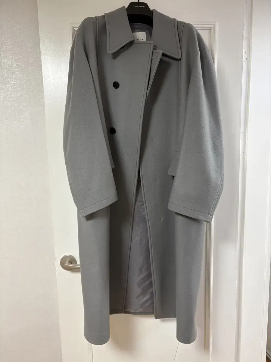 Belle Wool McCourt Balmacaan Coat L Size Gray