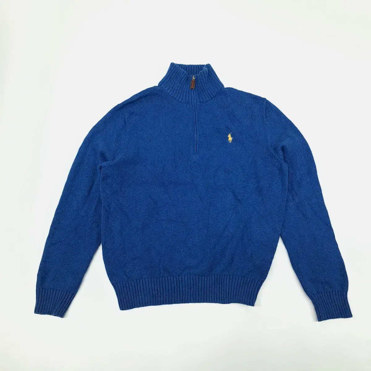 (CS914)S Polo Aqua Blue Half-Zip Knit Sweater