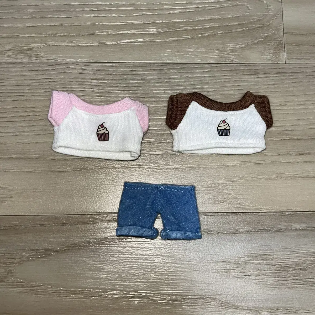 10cm 인형옷 티셔츠 + 청바지 일괄