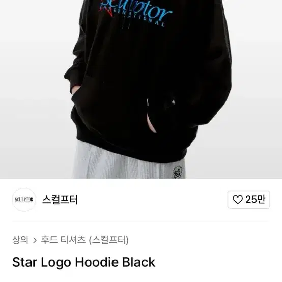 스컬프터 스타 로고 후드티 후디 Star Logo Hoodie Black