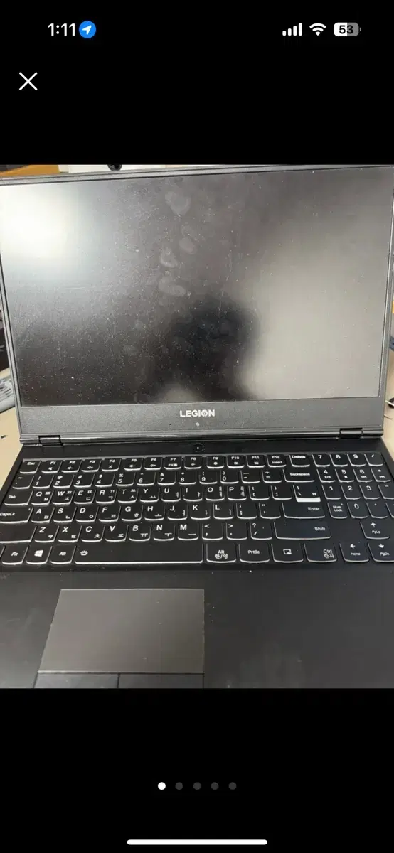 레노버 노트북 legion y530-15ich i7(램16gb) 부품용