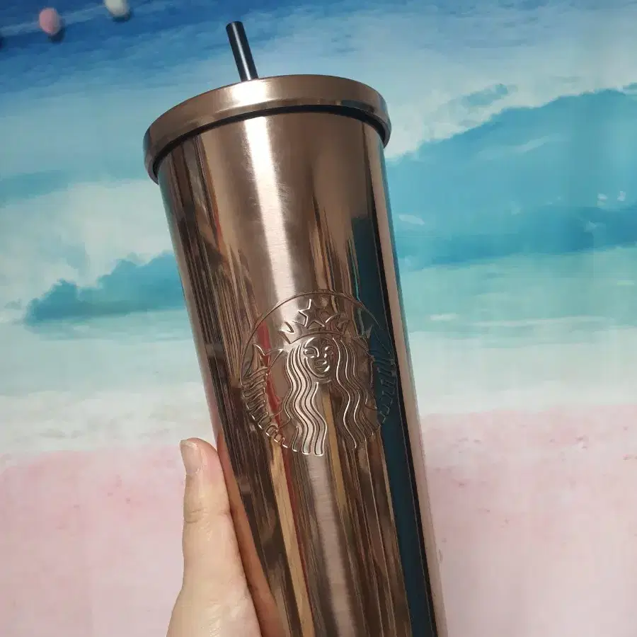 스타벅스 SS 글로시 로즈 콜드컵 710ml(스티커없슴)