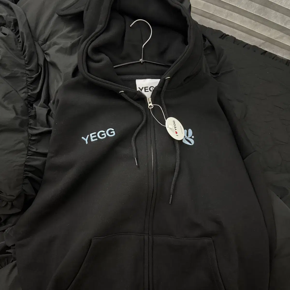 L) 예그 윙 후디 세트 셋업 블랙 yegg wing hoodie set