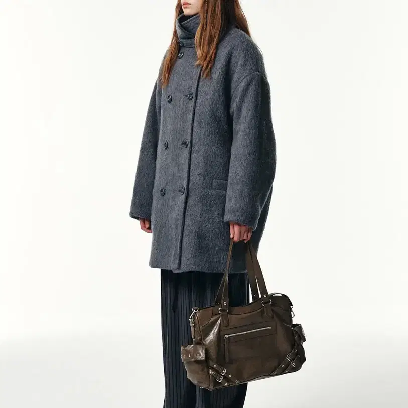 다이닛 DOLLY OVERFIT HALF COAT IN GREY