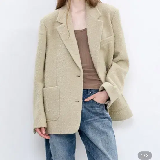 인사일런스우먼 윈터 부클 투웨이 자켓 beige