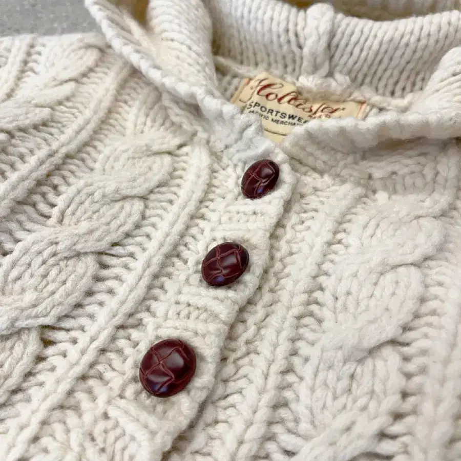 Cable Hooded Pocket Button Sweater