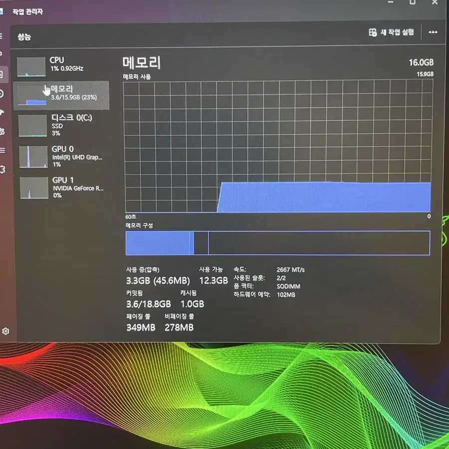 RTX2080 레이저블레이드 게이밍 노트북(240hz,풀박스)