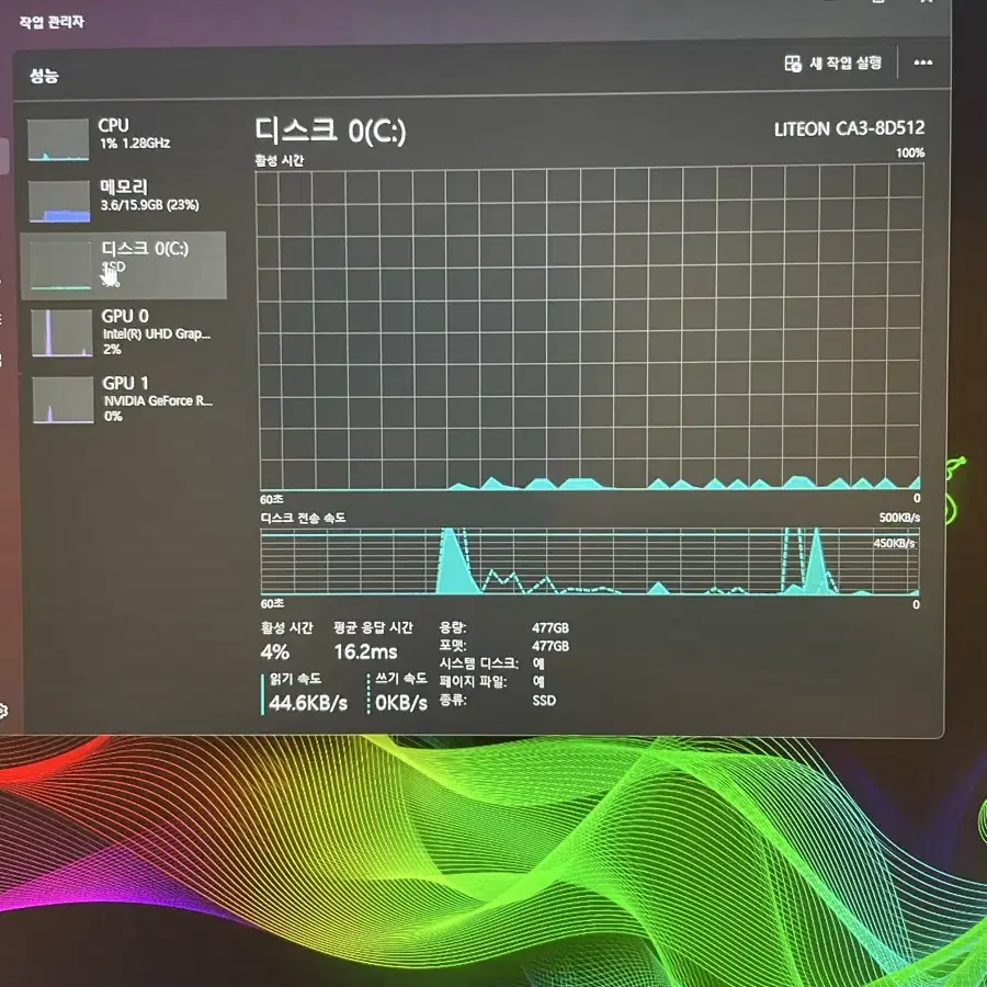 RTX2080 레이저블레이드 게이밍 노트북(240hz,풀박스)