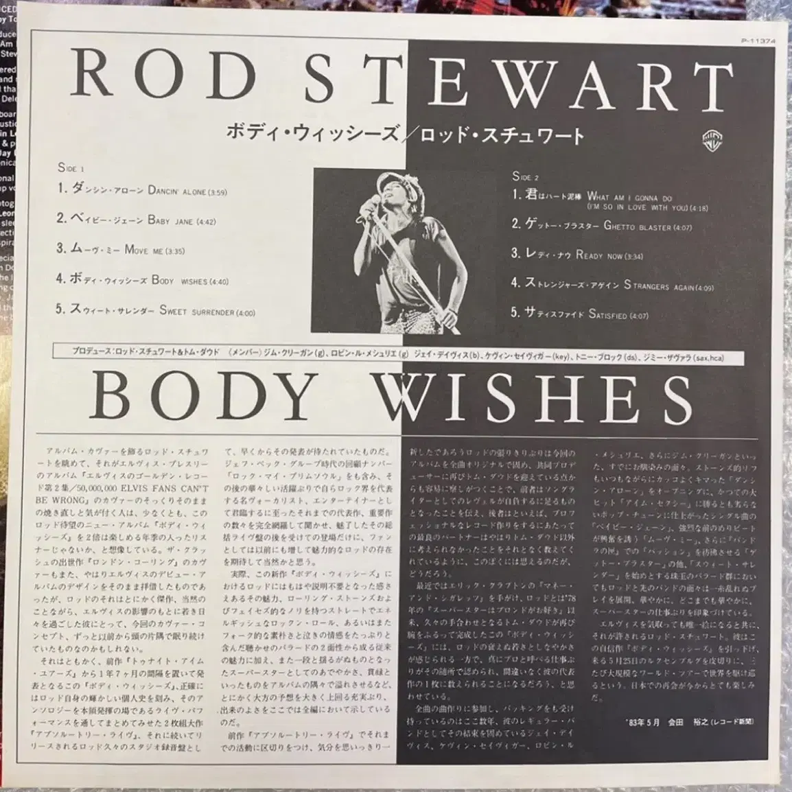 로드 스튜어트 / Body Wishes 엘피