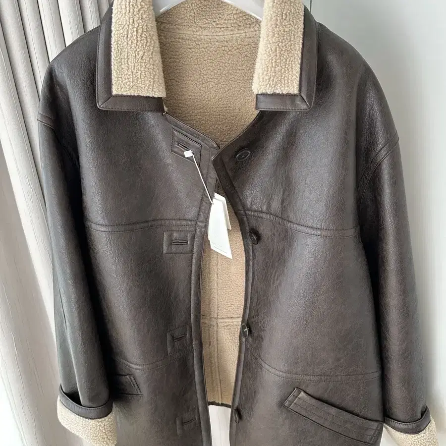 블루브릭 Vintage shearling coat (brown)