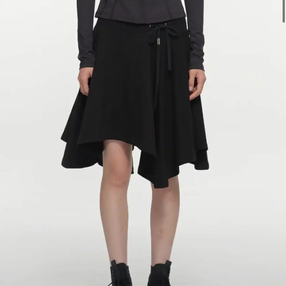 TRICKLE FLARE MIDI SKIRT BLACK플레어 미디 스커트