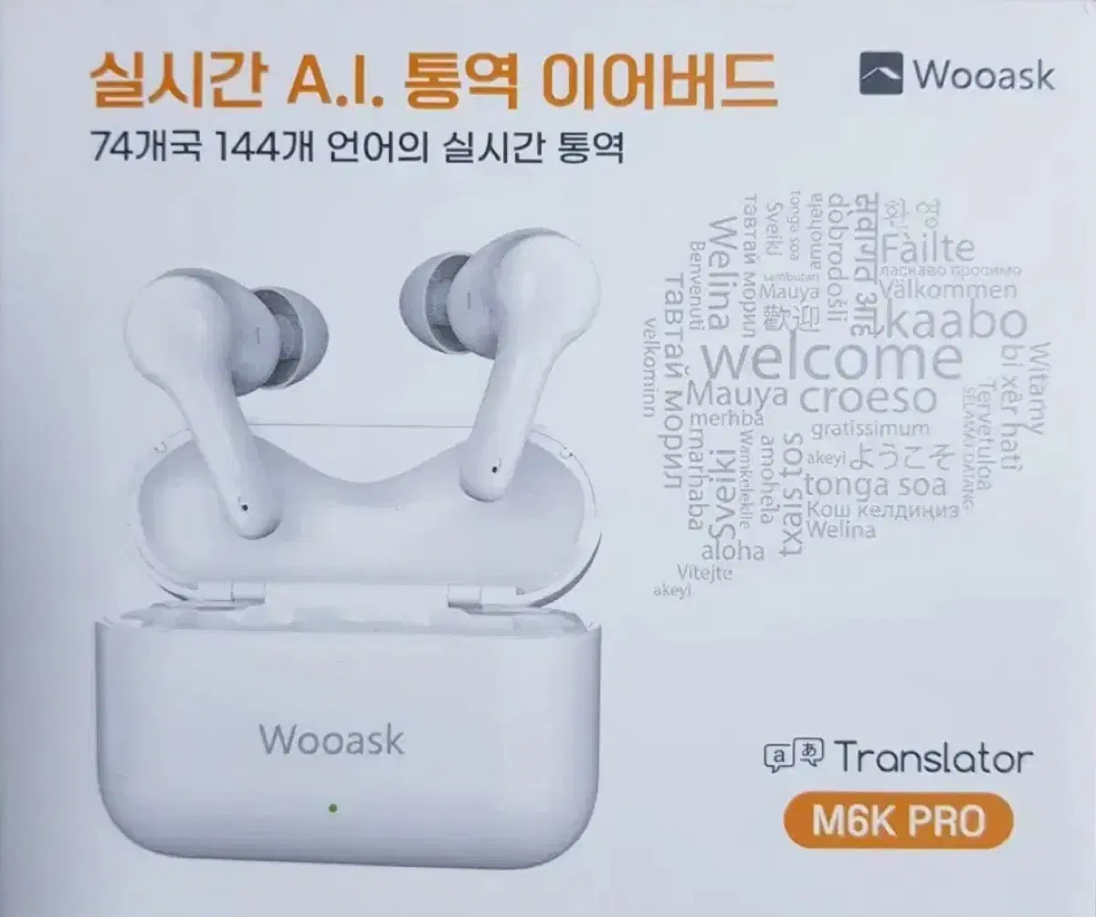 우애스크 실시간 A.i 통역 이어버드 M6K PRO 번역기 이어폰