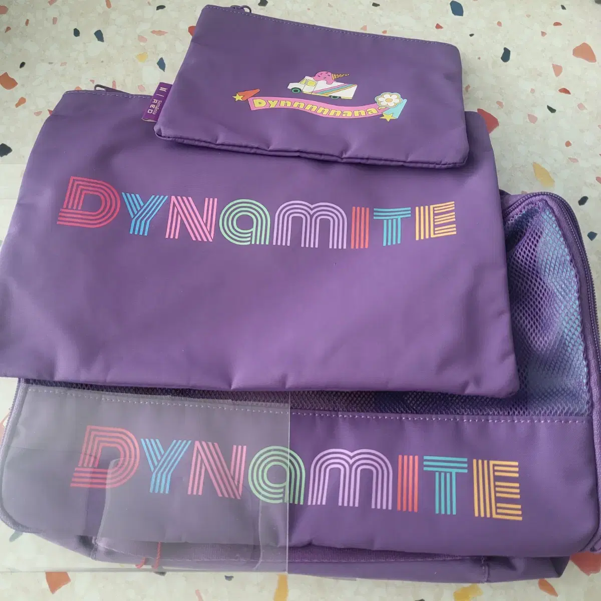 bts dynamite SR travel pouch 3pcs violet