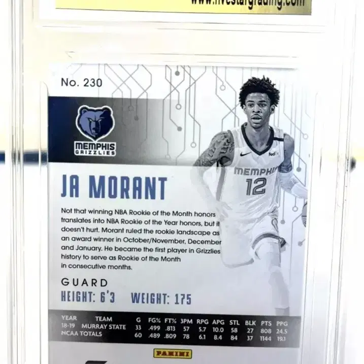 2019-2020 panini jamorant rc auto #230