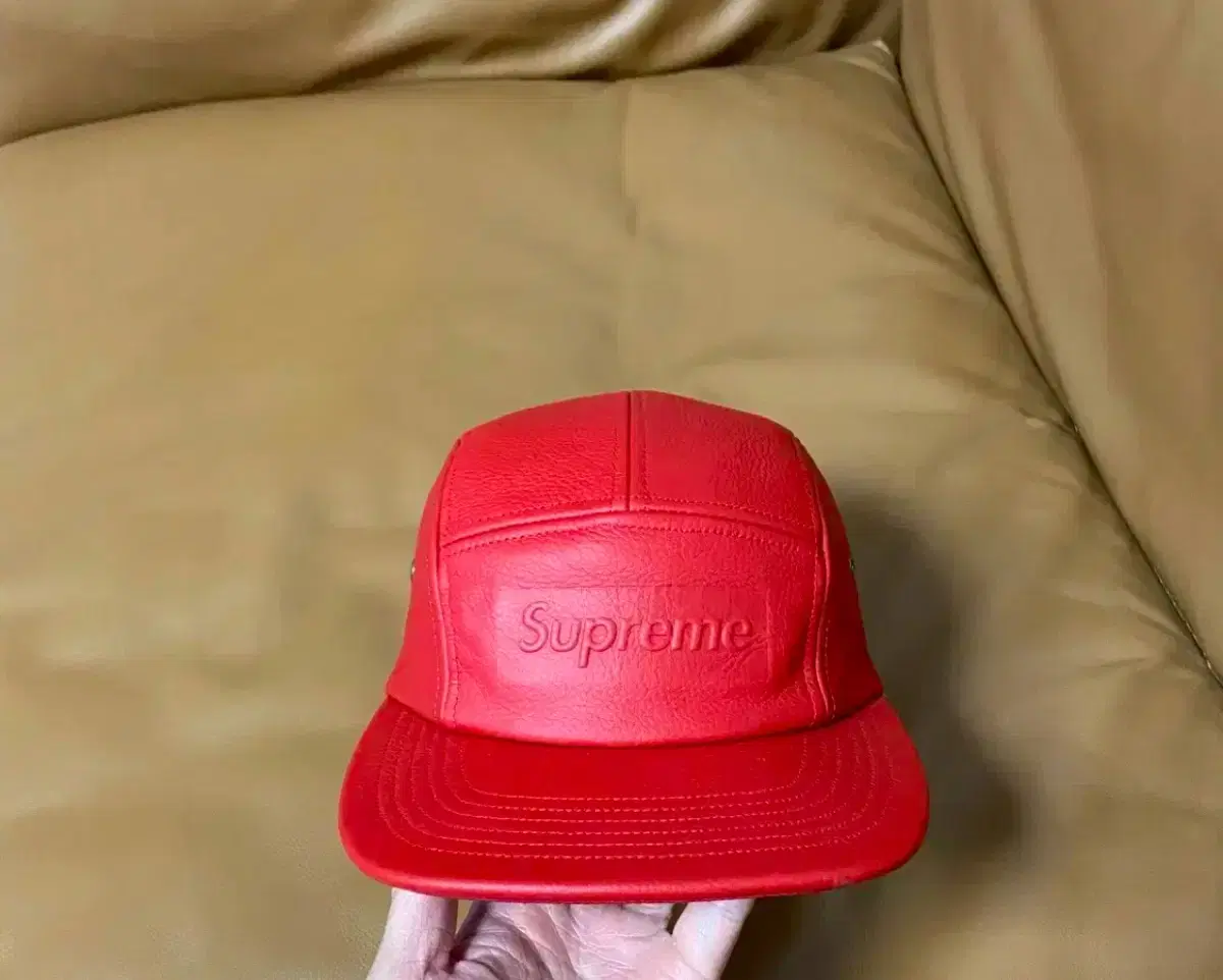 슈프림 페블드 레더 캠프캡 SUPREME PEBBLED LEATHER C