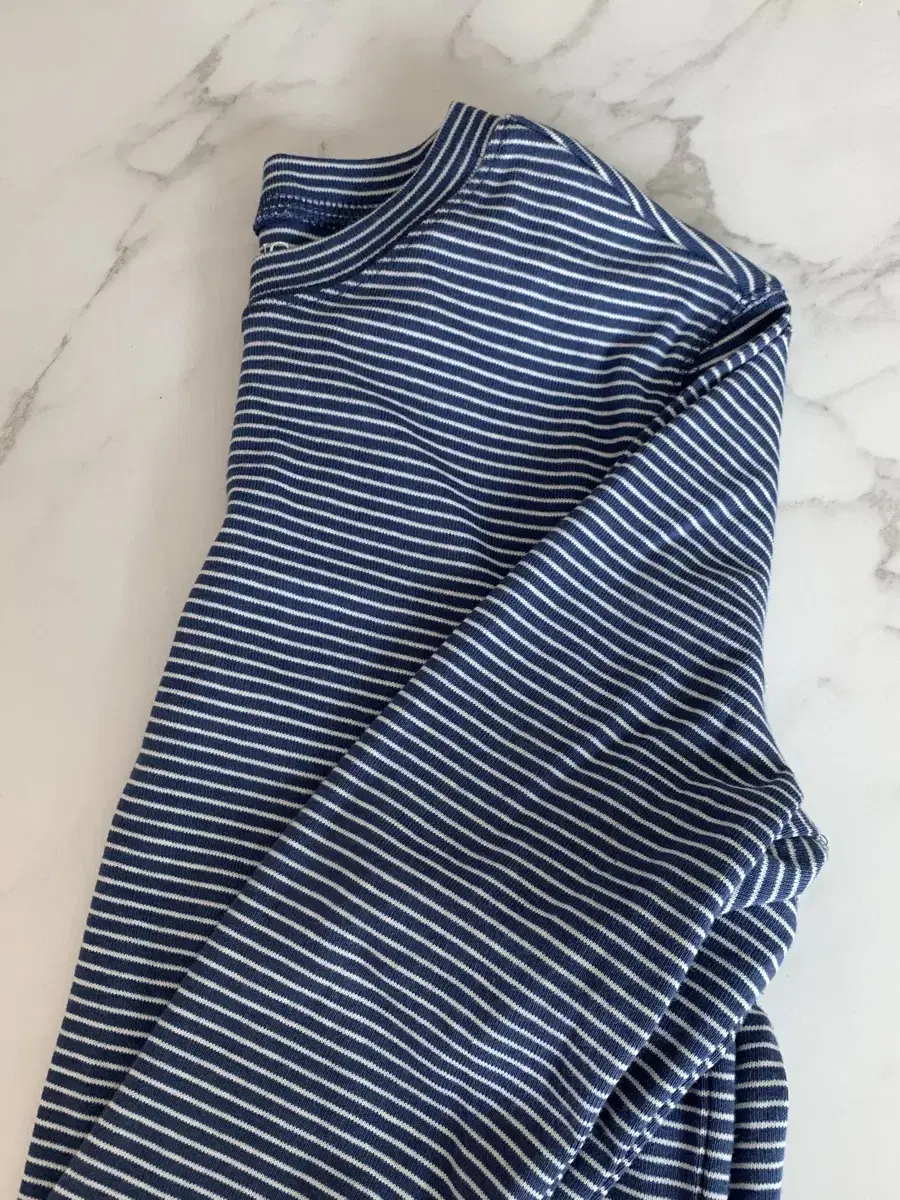 낫띵리튼 Striped cotton t-shirt (Blue) 코튼티셔츠