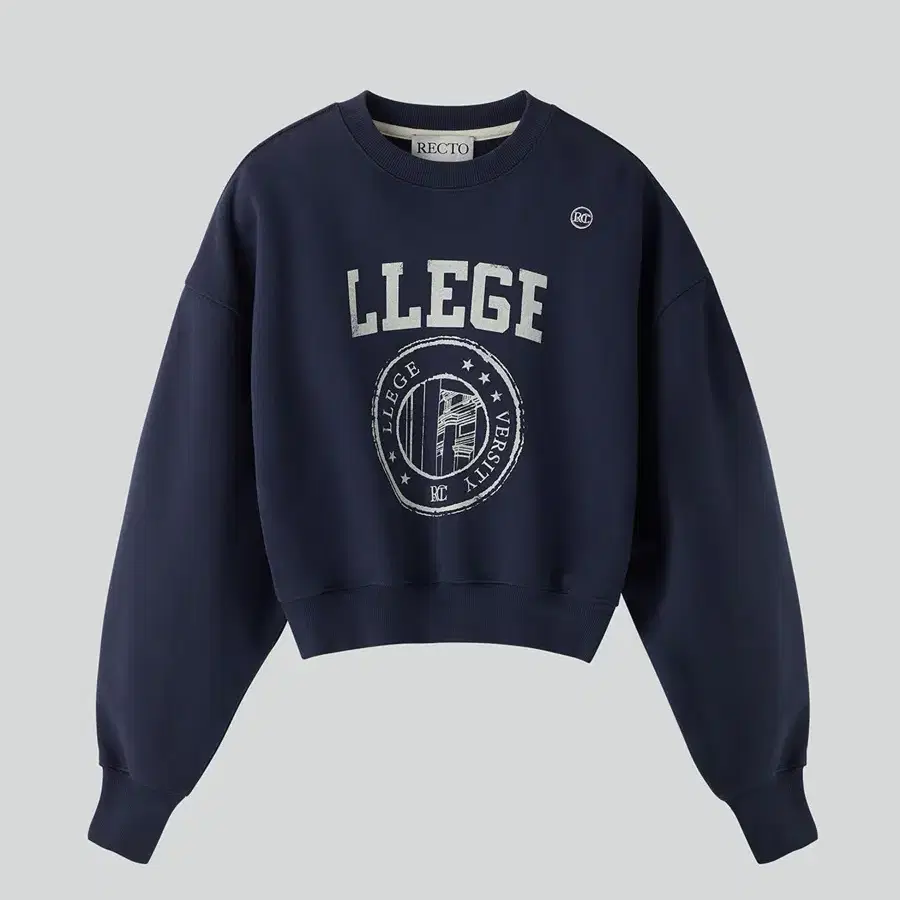 렉토 맨투맨 LLEGE LOGO SWEATSHIRT (NAVY)